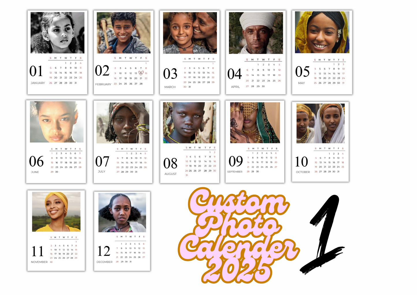 Custom Photo Magnet Calendar 2025