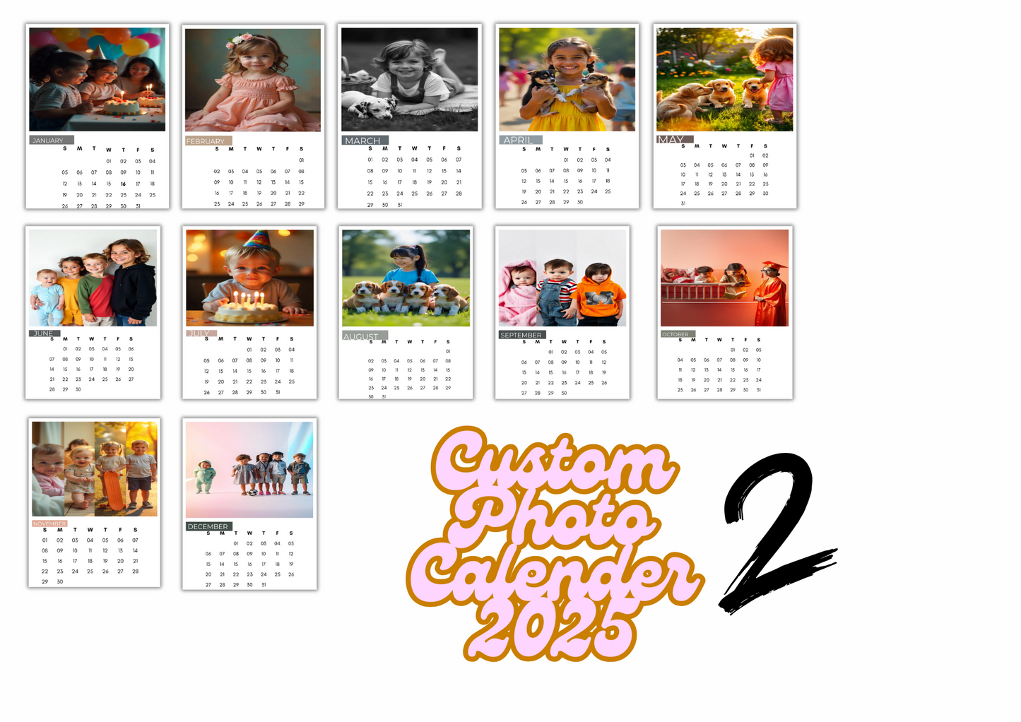 Custom Photo Magnet Calendar 2025