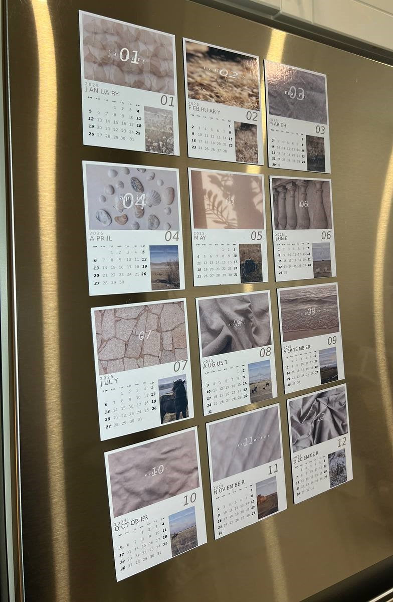 Fixed Template Magnetic Photo Calendar 2025