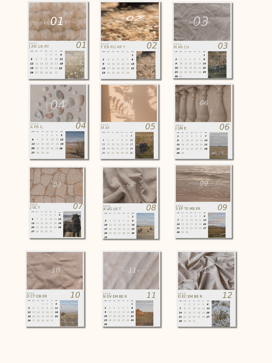 Fixed Template Magnetic Photo Calendar 2025